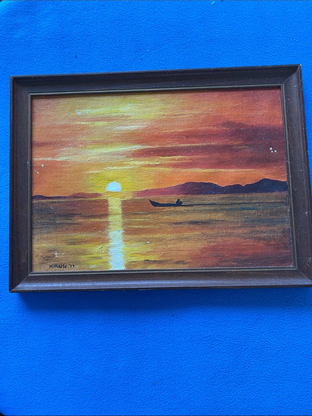 Vintage M. Adele Sunset Over Water 70’s